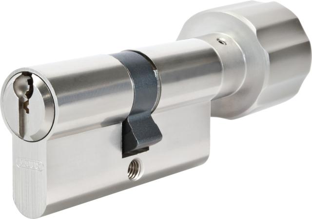 Profilcyl. m/knop.  V1L430  Rustfri Look  +0 mm ud +0 mm ind 