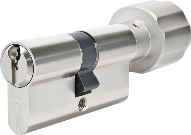 Profil Zyl. mit Knopf. Z1L430 Edelstahloptik +10 mm außen + 10 mm innen