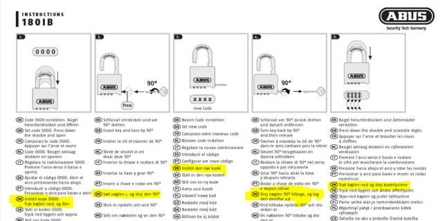 Abus Vorhängeschloss mit Code 180ib/50 sb.