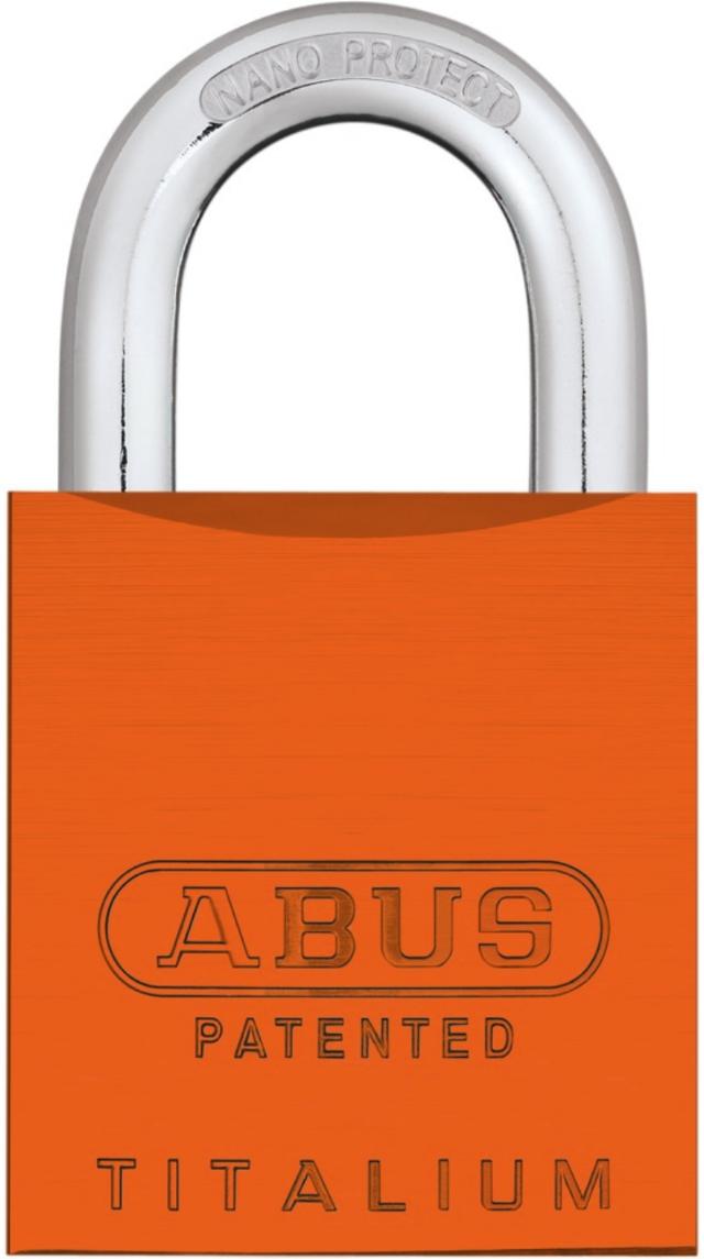 Abus padlock 83/45 AL S Orange w/snowman cyl. 2 key.