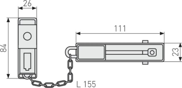 Abus Sicherheitskette SK78 mit Schloss SB. (Silber)