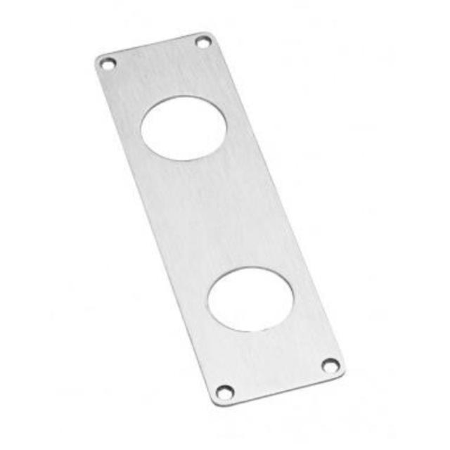 Base long plate, 2xØ40 mm hole t/cyl. (210x55x2) ASSA