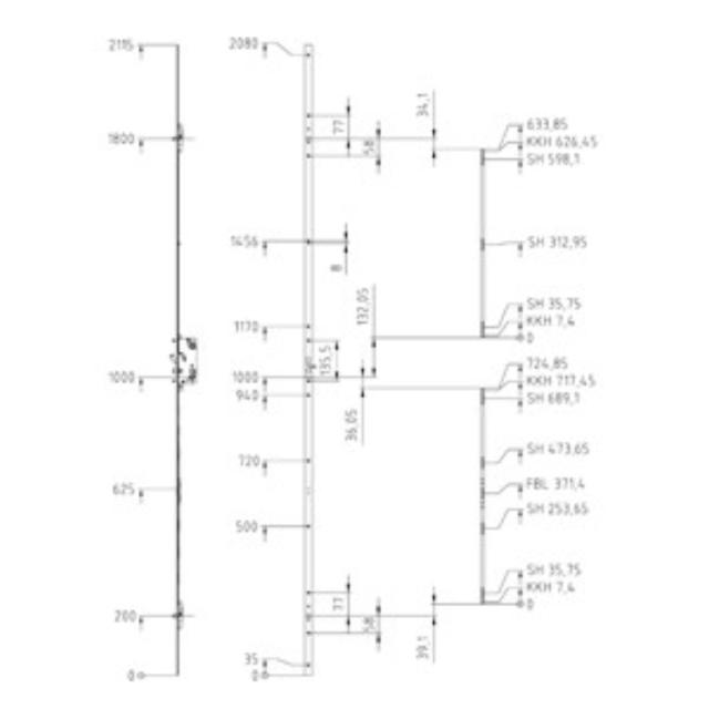 Assa Connect stangslot M5401 020 8004, 410 MPL, H