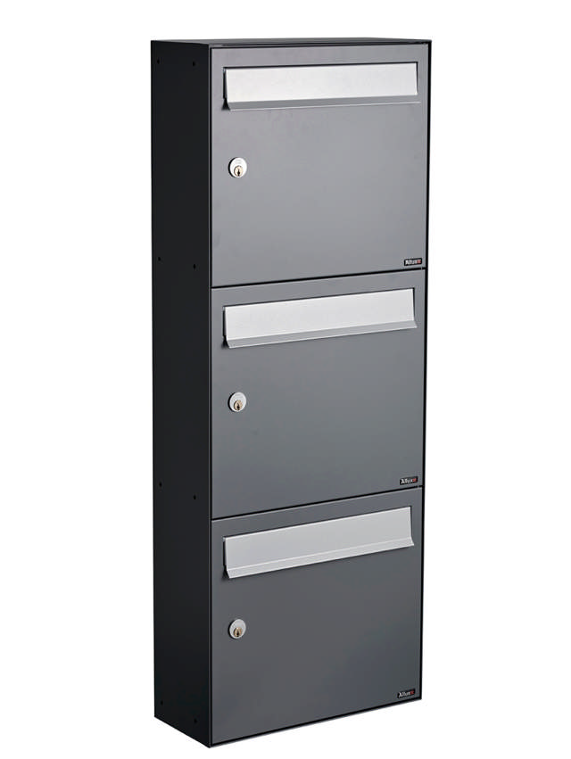 Allux HC4 - ohne Schloss 3 Module Anthrazit mit grauer Klappe