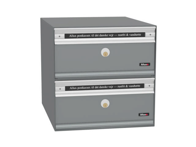 Allux PC1 - ohne Schloss RAL 9006 mit Stahltür 2 Modul