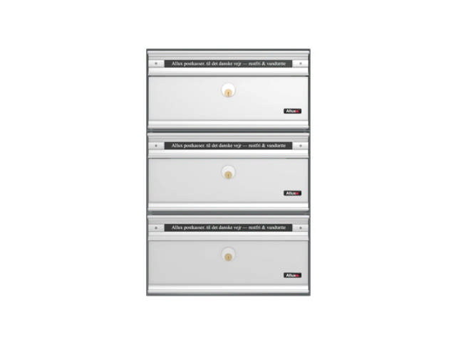 Allux PC1 – ohne Schloss RAL 9006 mit Aluminiumtür 3 Modul