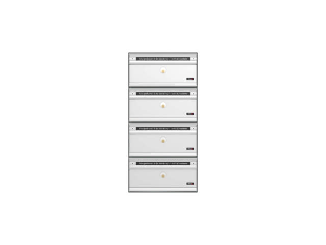 Allux PC1 – ohne Schloss RAL 9006 mit Aluminiumtür 4 Modul