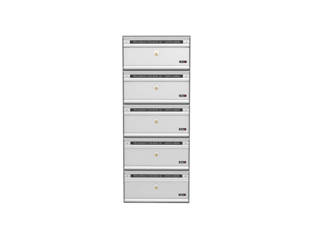Allux PC1 – ohne Schloss RAL 9006 mit Aluminiumtür 5 Modul