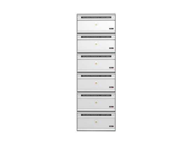 Allux PC1 – ohne Schloss RAL 9006 mit Aluminiumtür 6 Modul