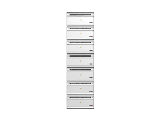 Allux PC1 – ohne Schloss RAL 9006 mit Aluminiumtür 7 Modul