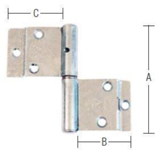 WINDOW HINGE 70 MM Hot-dip galvanized Right