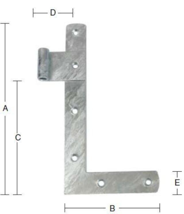 ANGLE HINGE 215 MM Hot-dip galvanized Left