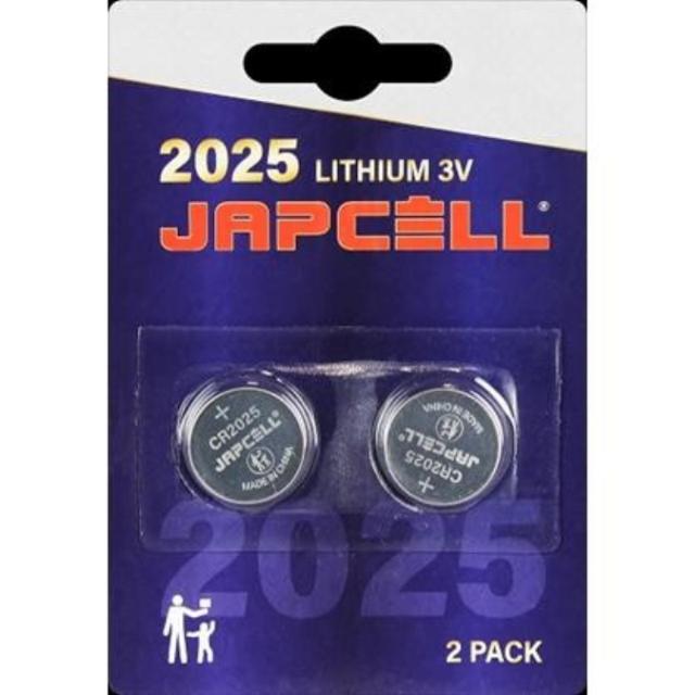 Japcell batteri CR2025 litiumbatteri, 2 st