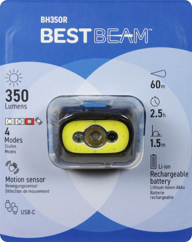 Best Beam BH350R uppladdningsbar pannlampa