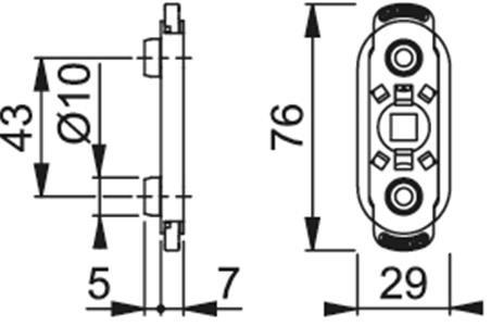 HOPPE KISI 2 lock for U26 F9 steel anodized 180 degrees