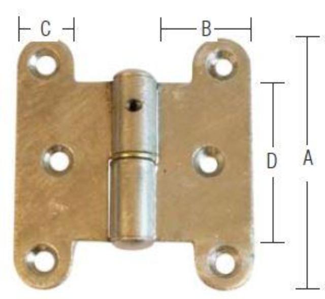 DOOR HINGE WITH SHORT BACK Phosphate Gray Right