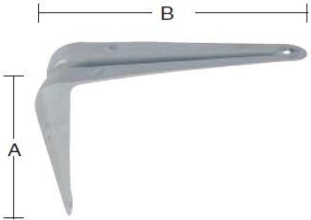 UPPER SHELF BRACKET 75X100MM Lacquered White -