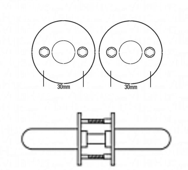 Arne Jacobsen Türgriff 111 mm mit Rosetten, CC30, Gunmetal