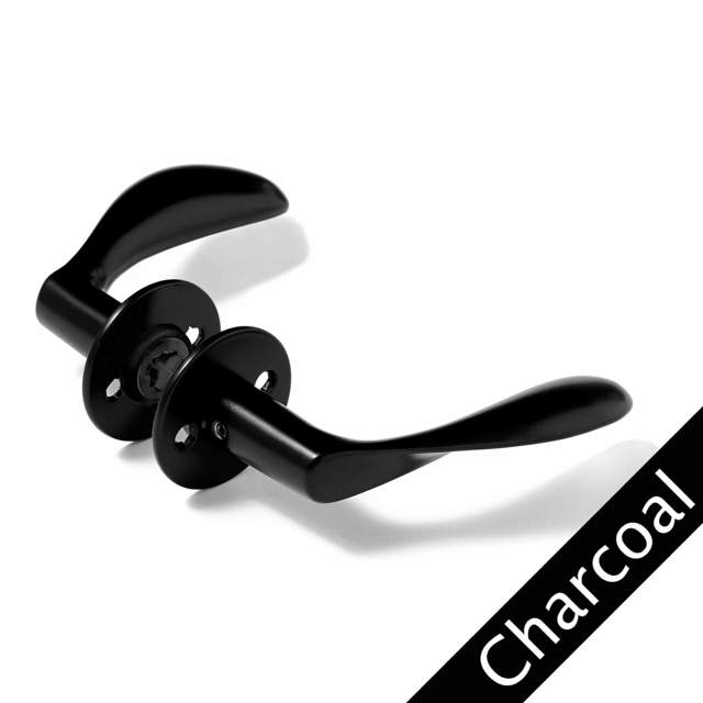 Arne Jacobsen Türgriff 111 mm mit Rosetten, CC38, Anthrazit