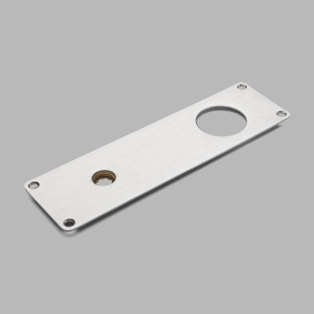 d line long sign with door handle and Ø40 mm hole, Stainless