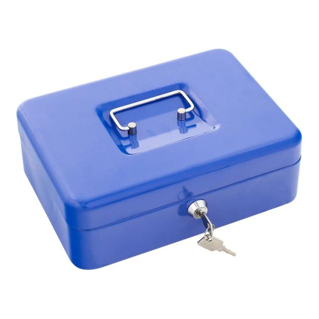 Comsafe money box size 3 3-compartment blue 90x260x195mm