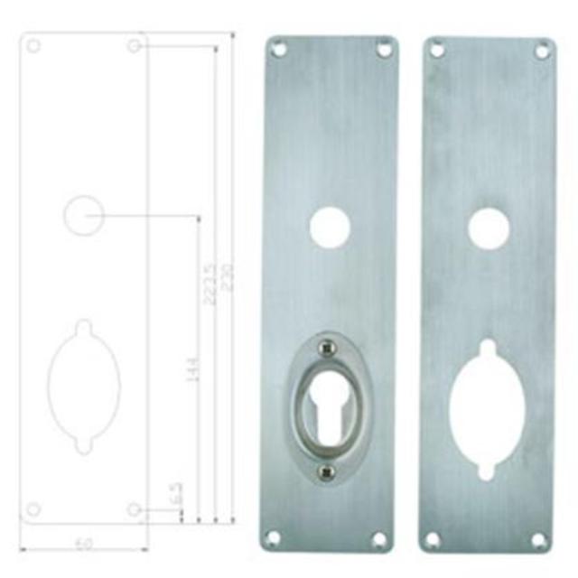 Lockit long plate 1212 profile cyl. CC70-72mm. Sl. stainless