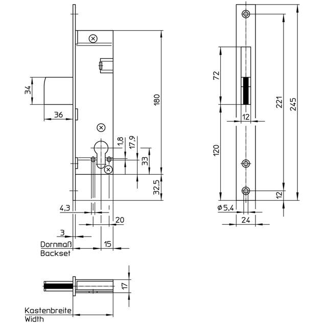 Wilka låsekasse 1435/30 rigel