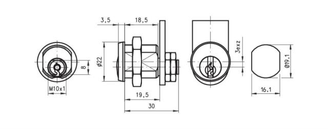 Dom furniture lock225-08-1 single lock