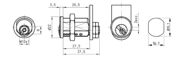 Dom furniture lock 225-024-1 same lock