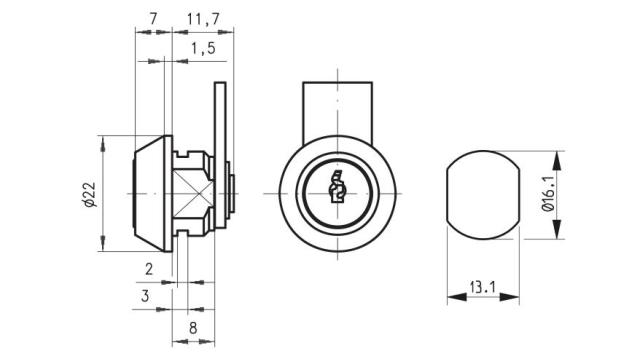 Dom furniture lock 310-01-1 ex. close