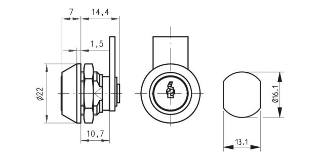 Dom furniture lock 310-022-1 ex. close