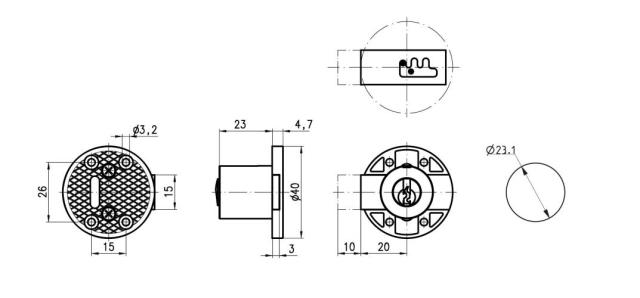 Dom furniture lock 313-015-1 single switch