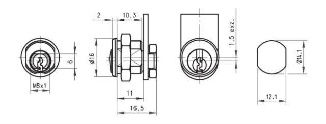 Dom furniture lock 315-01-1 single switch