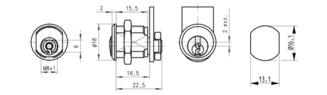 Dom furniture lock 316-02-5 ex. close