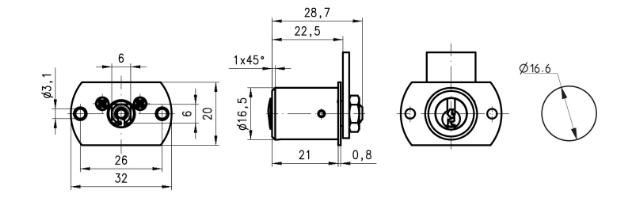 Dom furniture lock 338-05-2 single switch