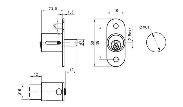 Dom furniture lock 369-02-1 ex. close