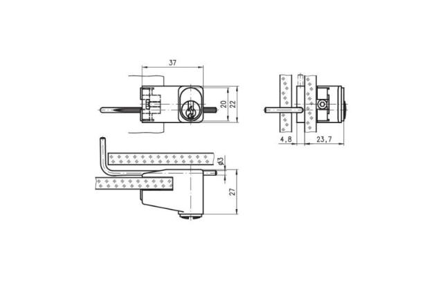 Dom furniture lock 404-03-1 single switch