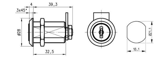 Dom furniture lock 447-07-1 ex. close