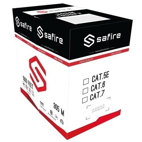 Safire Cat 6 Network Cable, U/UTP, 24AWG, LSZH, 305m, Gray