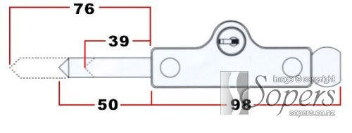 Securi boltdørlås mc82 l.498 hvid