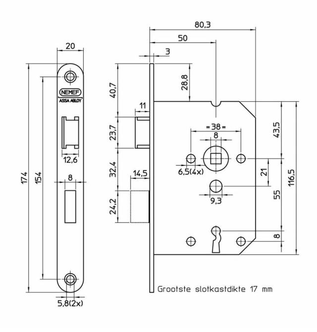 Nemef lock box 1266/4-50 (round post)