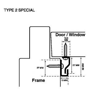 Secustrip wit type 2 in 2050 mm