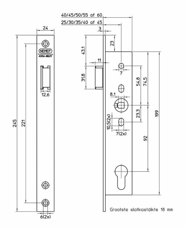 Nemef lock box 9631/25 (92mm)