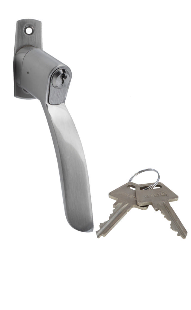 Lockit-Fenstergriff, mit schmalem Rahmen, H, inkl. Zyl. und 2 Ngl.