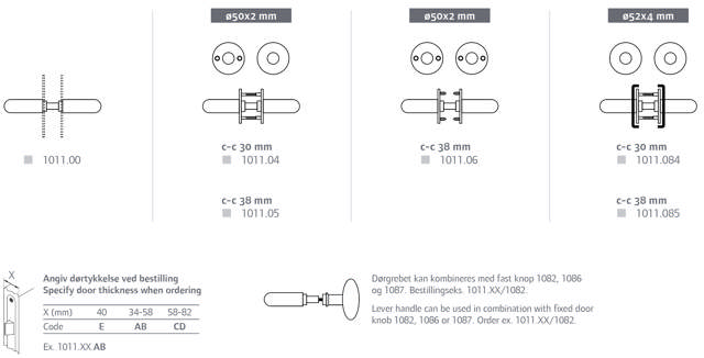 Randi Türgriff 101104E L-Form 16mm/Rosette massiv (40mm)