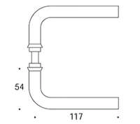 Randi Türgriff 101104CD L-Form 16mm/Rosette massiv (58-82mm)