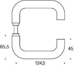 Randi dörrhandtag 102000AB U-form 19mm med rosett (34-58mm)