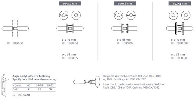 Randi Türgriff 109004CD Coupe mit Rosette massiv (58-82mm)
