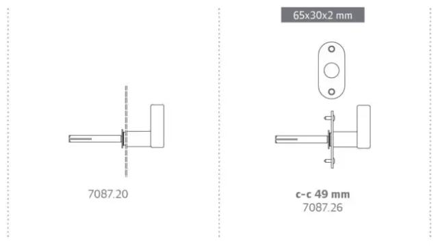 Randi Line 18 door knob attached, fixed, with SMP rosette, 708706