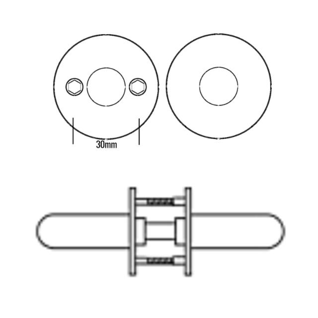 Randi door handle P301494AB H-shape ø16mm CC30, meas.